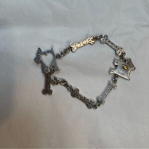 Sterling Silver Dog and Bones Bracelet